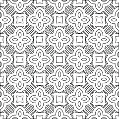 
Vector monochrome pattern, Abstract texture for fabric print, card, table cloth, furniture, banner, cover, invitation, decoration, wrapping.Repeating geometric tiles with stripe elements.Black and 
w