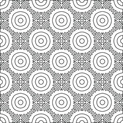 
Vector monochrome pattern, Abstract texture for fabric print, card, table cloth, furniture, banner, cover, invitation, decoration, wrapping.Repeating geometric tiles with stripe elements.Black and 
w