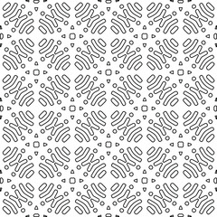 
Vector monochrome pattern, Abstract texture for fabric print, card, table cloth, furniture, banner, cover, invitation, decoration, wrapping.Repeating geometric tiles with stripe elements.Black and 
w