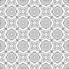 
Vector monochrome pattern, Abstract texture for fabric print, card, table cloth, furniture, banner, cover, invitation, decoration, wrapping.Repeating geometric tiles with stripe elements.Black and 
w