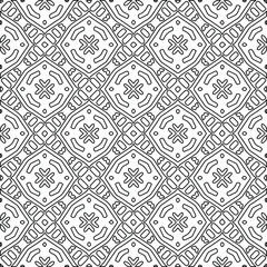 
Vector monochrome pattern, Abstract texture for fabric print, card, table cloth, furniture, banner, cover, invitation, decoration, wrapping.Repeating geometric tiles with stripe elements.Black and 
w
