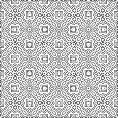 
Vector monochrome pattern, Abstract texture for fabric print, card, table cloth, furniture, banner, cover, invitation, decoration, wrapping.Repeating geometric tiles with stripe elements.Black and 
w