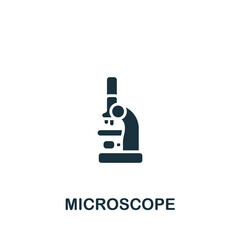 Microscope icon. Monochrome simple Bioengineering icon for templates, web design and infographics