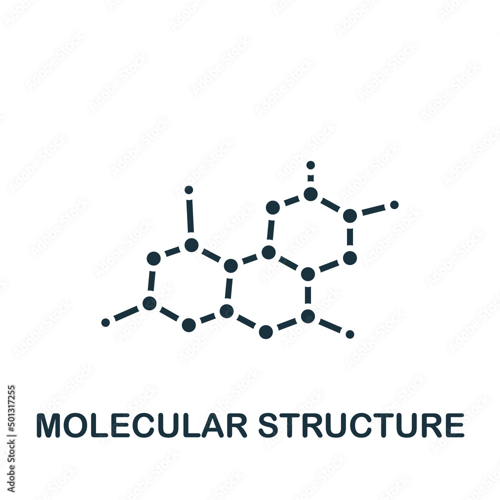 Aufkleber molecular structure icon. monochrome simple bioengineering icon for templates, web design and infogr