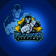 Gorilla Symbol Logo. Vector Illustration.