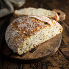 Healthy artisan bread on a table