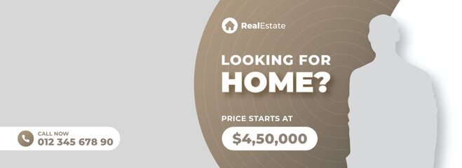 Real estate social media facebook cover web banner template