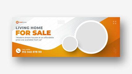 Real estate social media facebook cover web banner template