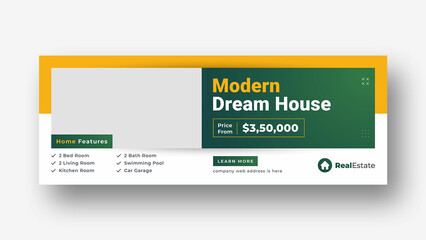 Real estate social media facebook cover web banner template
