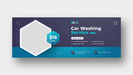 Car wash social media facebook cover web banner