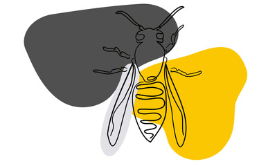 Abstract wasp in colored spots