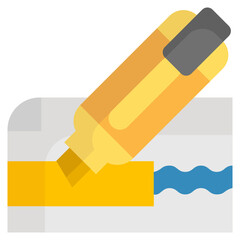 Highlighter flat icon,linear,outline,graphic,illustration