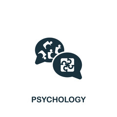 Psychology icon. Monochrome simple Brain Process icon for templates, web design and infographics