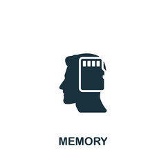 Momery icon. Monochrome simple Brain Process icon for templates, web design and infographics
