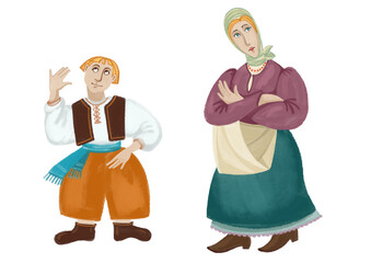 Hand drawing  heroes of Ukrainian fairy tales