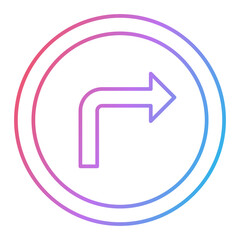 Right Turn Icon Design