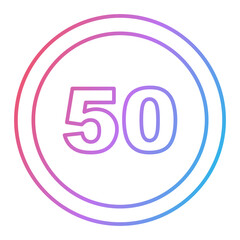Speed Limit 50 Icon Design