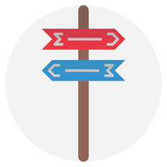 Signpost flat icon,linear,outline,graphic,illustration