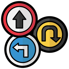 Directions filled outline icon,linear,outline,graphic,illustration