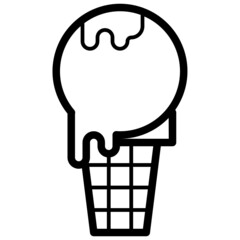 Chocolate Ice Cream line icon,linear,outline,graphic,illustration