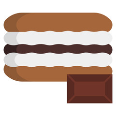 Macaron flat icon,linear,outline,graphic,illustration