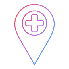 Hospital Location Icon Design