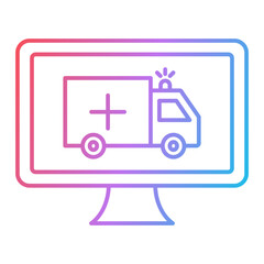 Online Ambulance Icon Design