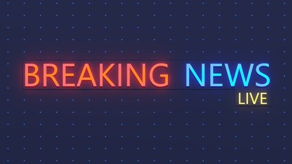 Naklejka na ściany i meble Breaking news live. Neon news latest background. News background.3D render illustration.