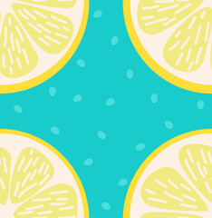 Summer slice of lemon seamless pattern