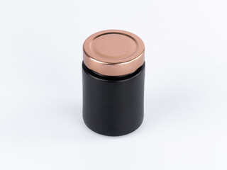 Glass schwarz mit rose Deckel