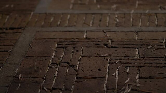  Laterite stone patterns design for pathway in garden ancient style brick layout at night