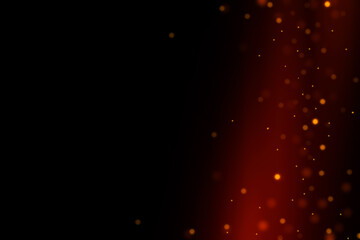 Festive golden luminous background with lights bokeh. Abstract glowing bokeh lights