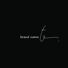 Te Initial Handwriting Logo Vector