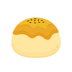 Chinese Pastry Mooncake cartoon vector. Chinese Pastry Mooncake on white background.