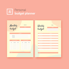 personal budget planner for month and week