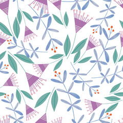 Seamless watercolor floral pattern. Repeated flower texture. 