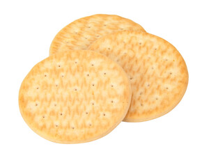 Circle cookies cracker isolated on the white background