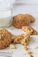 White chocolate chunk oat cookies