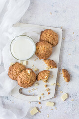 White chocolate chunk oat cookies