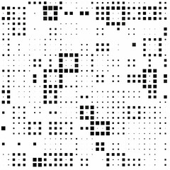 Black and white mosaic seamless pixel background. Vector illustration 