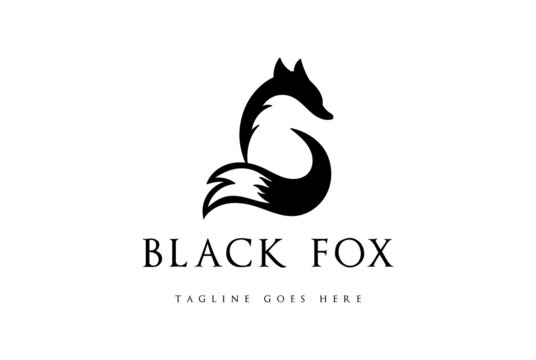 Simple Minimalist Clean Fox Tail Logo Design Vector