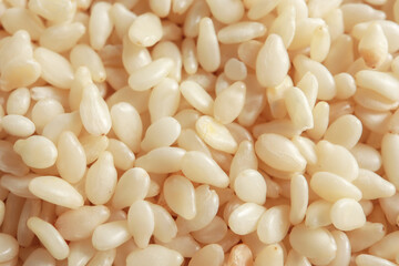 Macro Photo of White Sesame Seeds for background.
