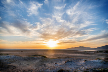 Sunset at Valdevaqueros beach in Tarifa Spain