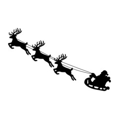 santa claus with reindeer. Vector EPS 10.