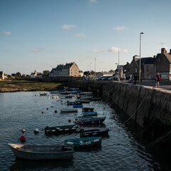 Fishing boats in the dock of Barfleur in France.