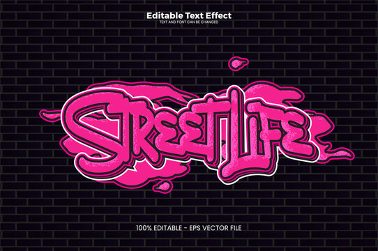 Street Life editable text effect in modern trend style