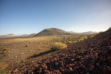 The Volcanic Landscape in the Timanfaya National Park on Lanzarote