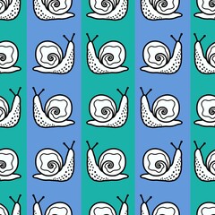 Animals seamless cute snails pattern for fabrics and textiles and packaging and gifts and cards and linens and kids