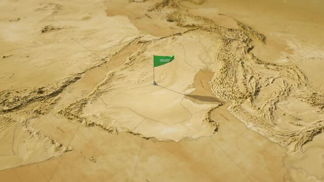 Vintage Map Saudi Arabia