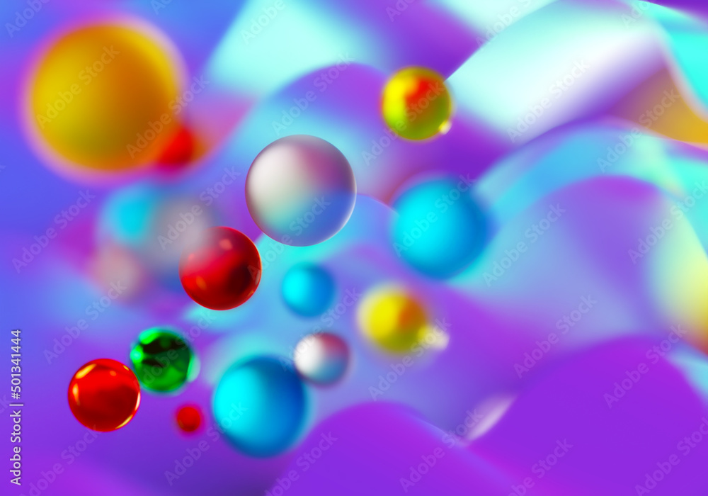 Poster abstract wallpaper. multicolored bubbles. wallpaper with visualization bubbles. colored balloons wit